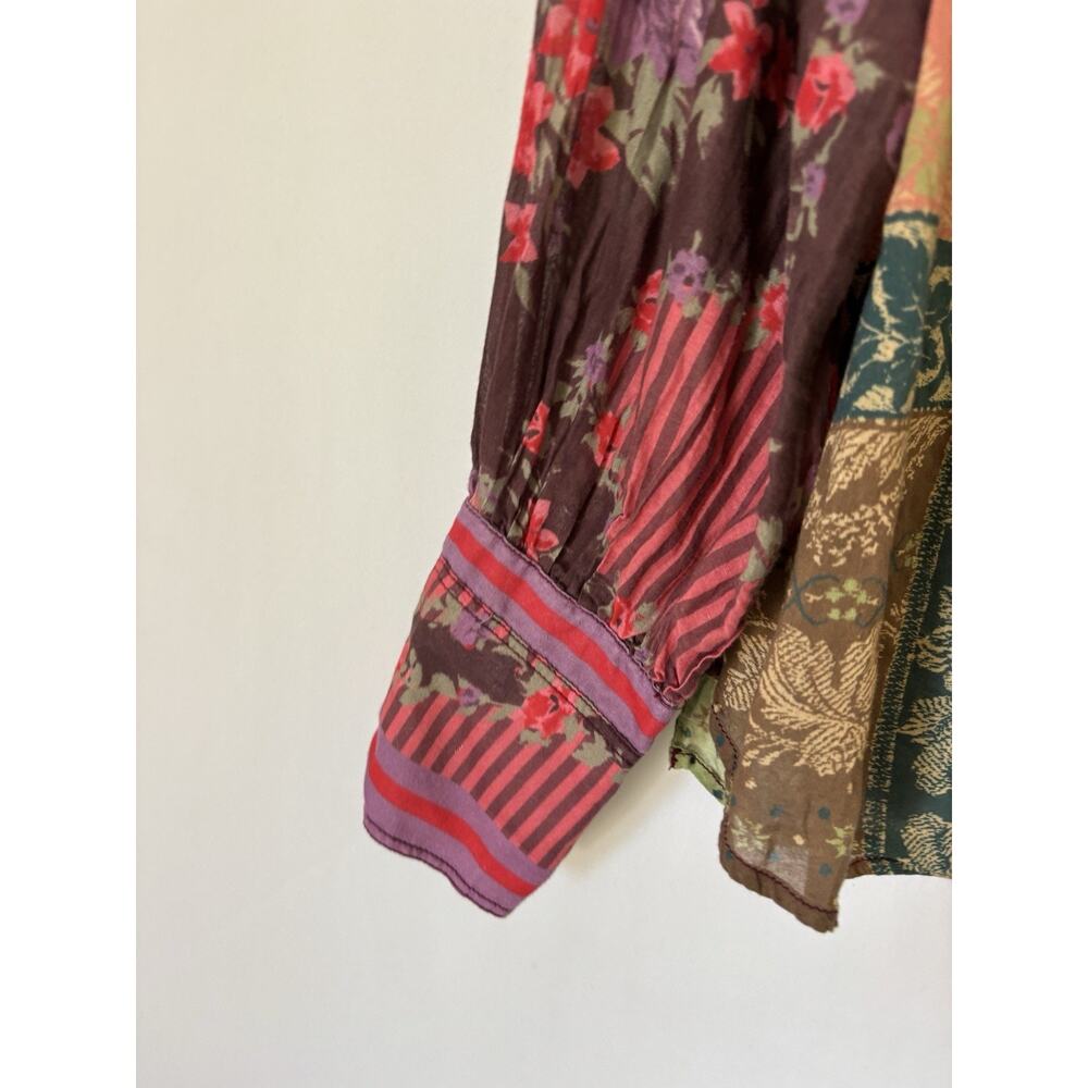Free People Shirt XS Button Up Multicolor Blouse Top Boho - Picture 3 of 13